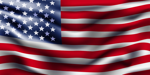 American flag waving. Vector background for patriotic and national design. Vector illustration