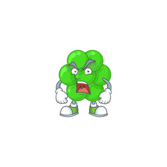 Staphylococcus aureus cartoon drawing style with angry face