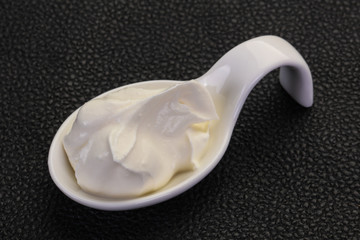 Sour cream in the bowl