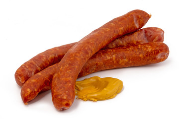 Frisch zubereitete Würstchen aus Schweinefleisch: 