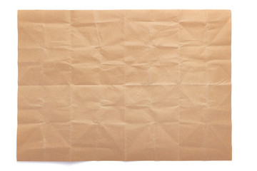 wrinkled or crumpled paper  on white background