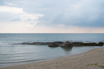 Fototapeta na wymiar Beach and sea landscape, rayong province, Thailand