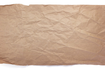 wrinkled or crumpled paper  on white background