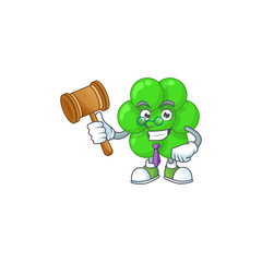 A wise Judge staphylococcus aureus cartoon mascot design wearing glasses