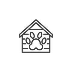 Pet house line icon. linear style sign for mobile concept and web design. Animal kennel outline vector icon. Symbol, logo illustration. Vector graphics