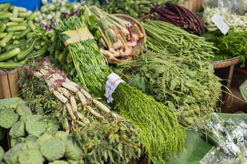 Closeup of vegetable food on market