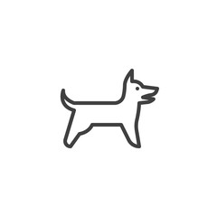 Barking dog line icon. linear style sign for mobile concept and web design. Dog side view outline vector icon. Symbol, logo illustration. Vector graphics