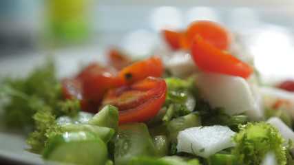 Close up shot of a healthy salad.