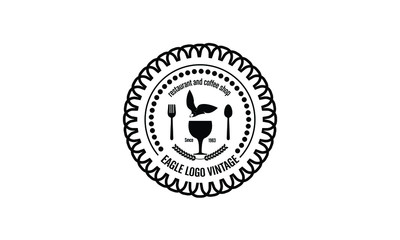 vintage-style emblem logo with an eagle theme	