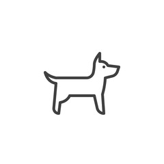 Dog side view line icon. linear style sign for mobile concept and web design. Standing dog outline vector icon. Symbol, logo illustration. Vector graphics