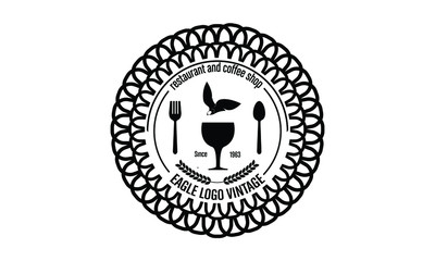 vintage-style emblem logo with an eagle theme	