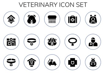 Modern Simple Set of veterinary Vector filled Icons