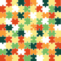 Colorful Jigsaw puzzle pieces background.