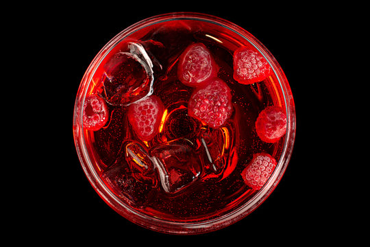 Cocktail with raspberry