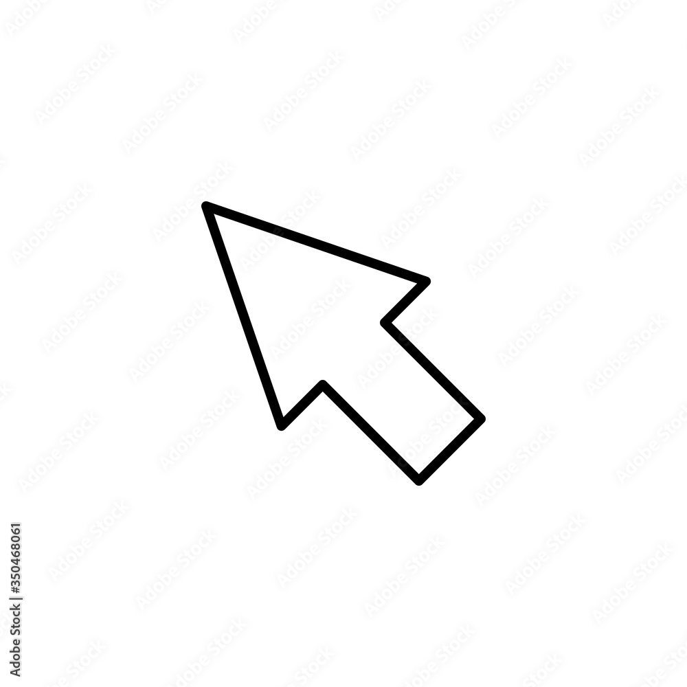 Poster cursor icon. arrow and pointer, click symbol. logo. outline design editable stroke. for yuor design.