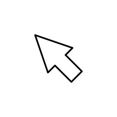 Cursor icon. Arrow and pointer, click symbol. logo. Outline design editable stroke. For yuor design. Stock - Vector illustration.