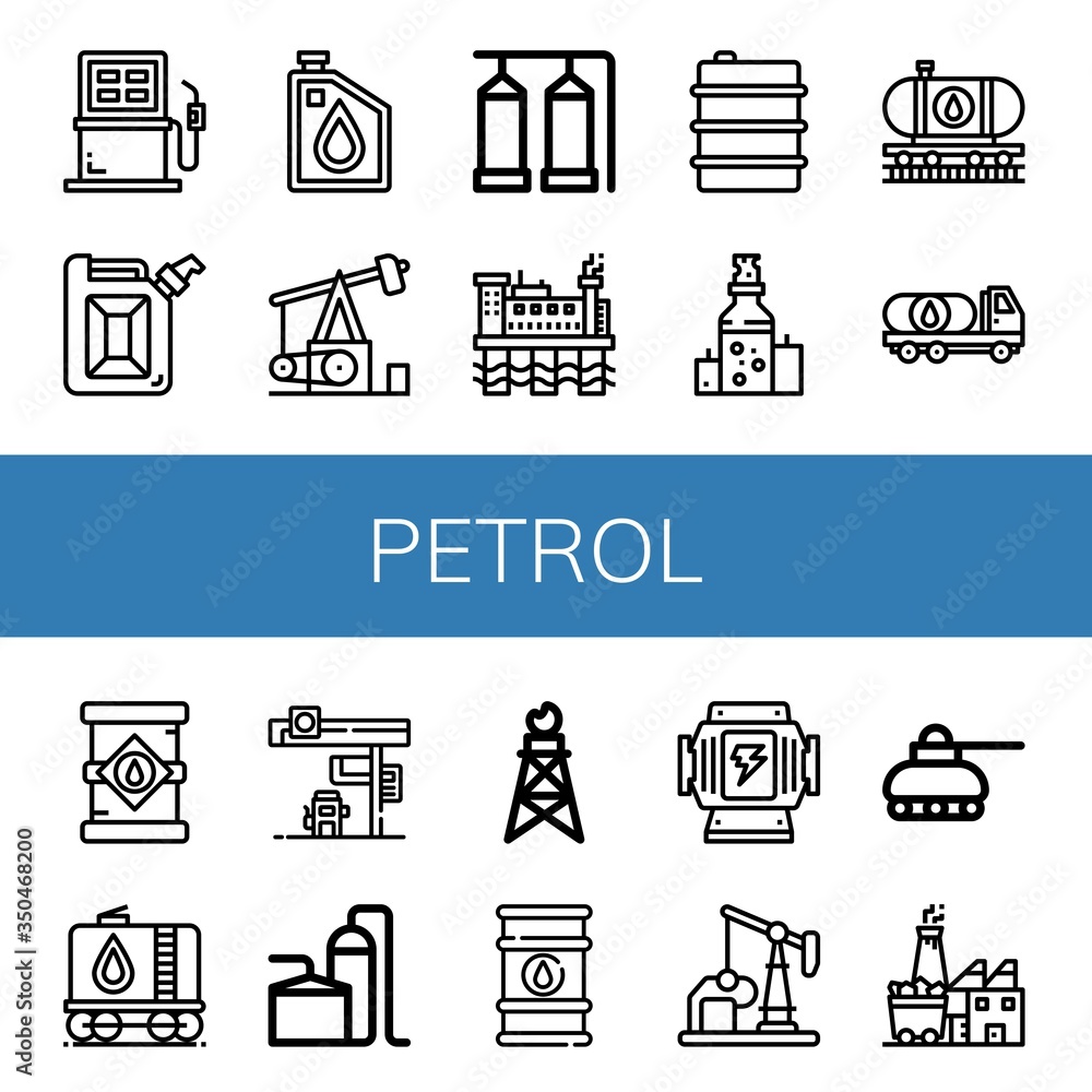 Poster Set of petrol icons