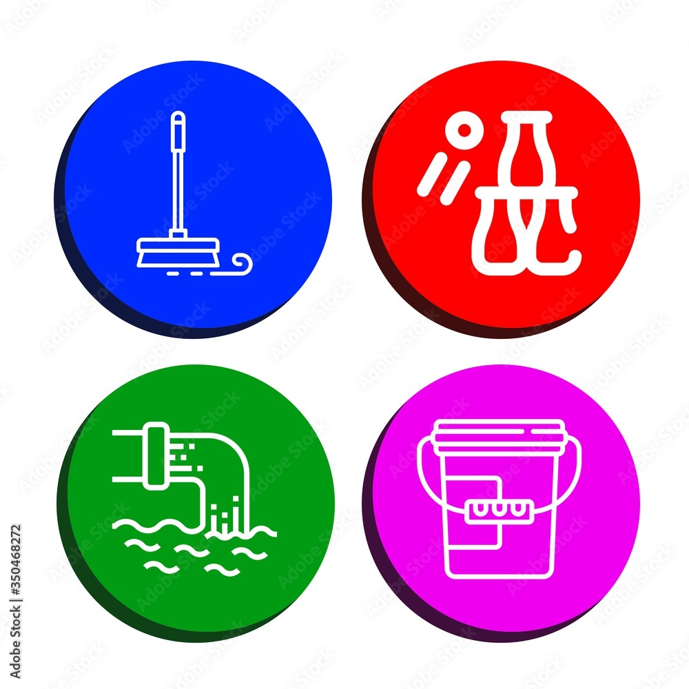 Poster garbage simple icons set