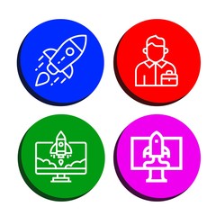 investor simple icons set