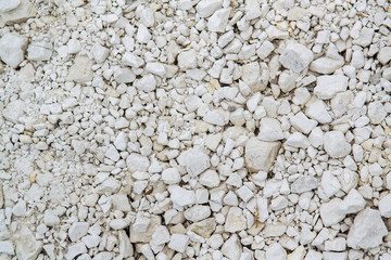 Industrial production of chalk and clay mining. Open pit mine, digging for minerals