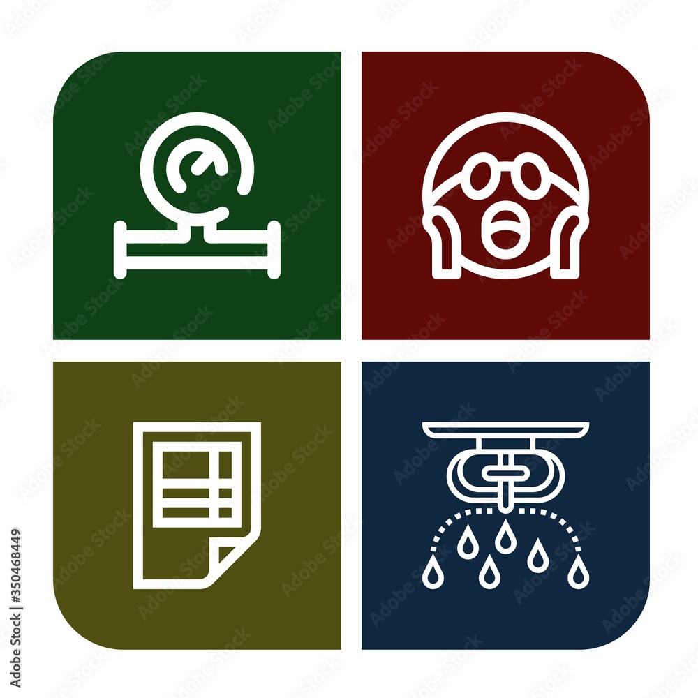 Poster system simple icons set