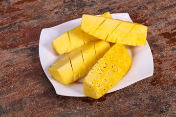 Sliced sweet ripe tasty pineapple