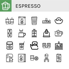 Set of espresso icons
