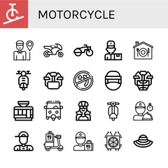 motorcycle icon set