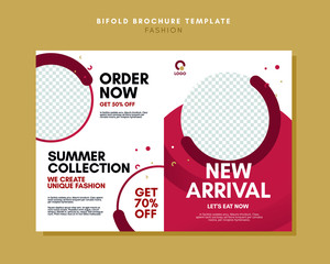 Brochure template vector with red background