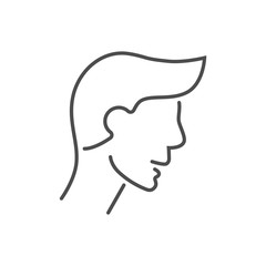 Head related vector thin line icon. Isolated on white background. Editable stroke. Vector illustration.