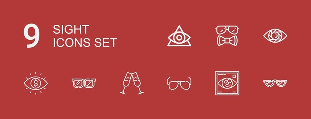 Editable 9 sight icons for web and mobile
