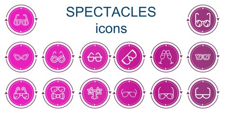 Editable 14 spectacles icons for web and mobile