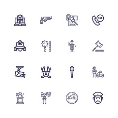 Fototapeta premium Editable 16 police icons for web and mobile