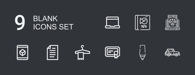 Editable 9 blank icons for web and mobile