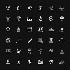 Editable 36 place icons for web and mobile