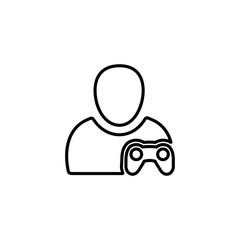Game player and console icon. Gamer sign. Gaming and entertainment concept for modern web and mobile application design.