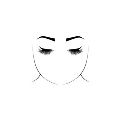 Woman face logo design isolated on white background