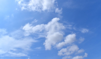 Sky blue background. Natural background.The sky with clouds and sunlight