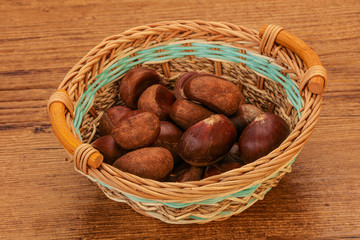 Chestnut heap in the bowl