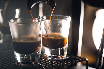 Coffee-Make coffee from the machine at home,Coffee in a cup