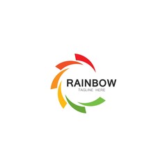 Rainbow logo template vector icon illustration