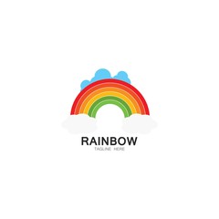 Rainbow logo template vector icon illustration