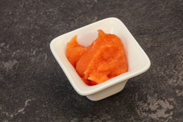 Cod fish roe in the bowl