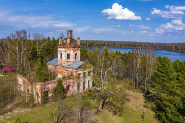 Dilapidated Church of St. George the Victorious in the village of Egoriy, Ivanovo Region, Russia.