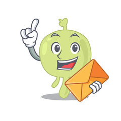 A picture of cheerful lymph node cartoon design with brown envelope