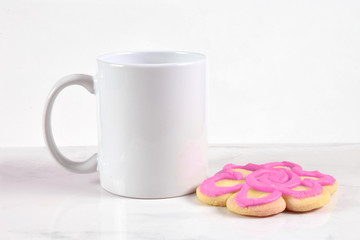 11 ounce Coffee Mug Mockup with Spring Cookie