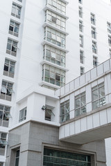 White building tower closeup background