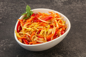 Cabbage salad with carrot and pepper