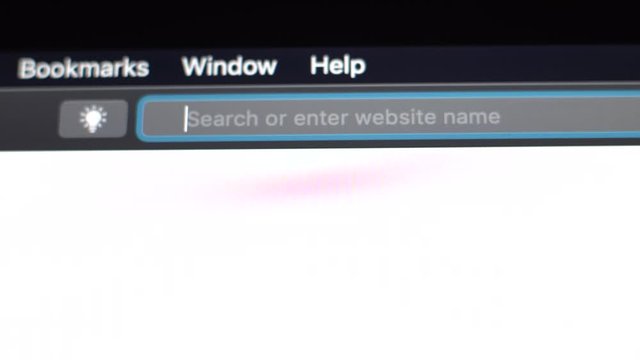 Computer internet search bar flashing on screen