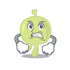 A cartoon picture of lymph node showing an angry face
